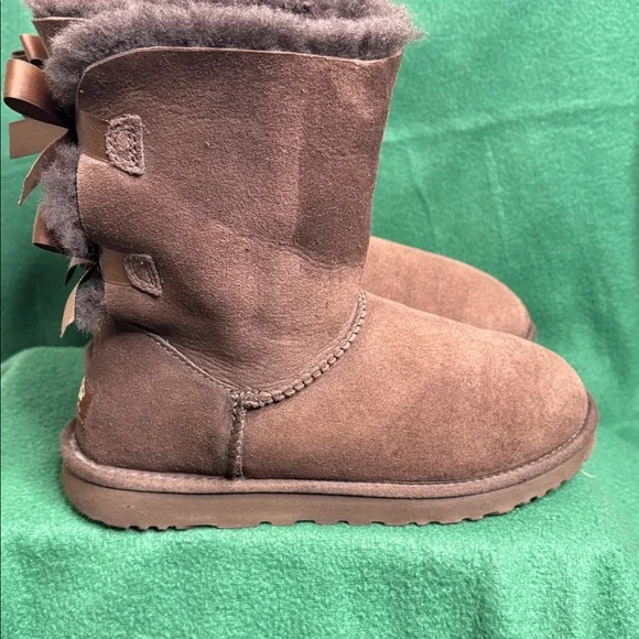 UGG Women's Chocolate Brown Shearling Boots - Picture 6 of 12